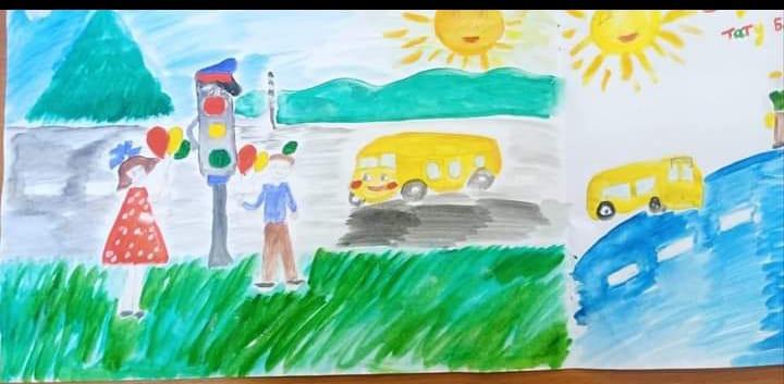 «Жол ережесін сақтайық!» апталығында 1-4 сынып білім алушыларының жол, өмір қауіпсіздігінің алдын алу мақсатында «Сақ болайық!» тақырыбында сурет байқ