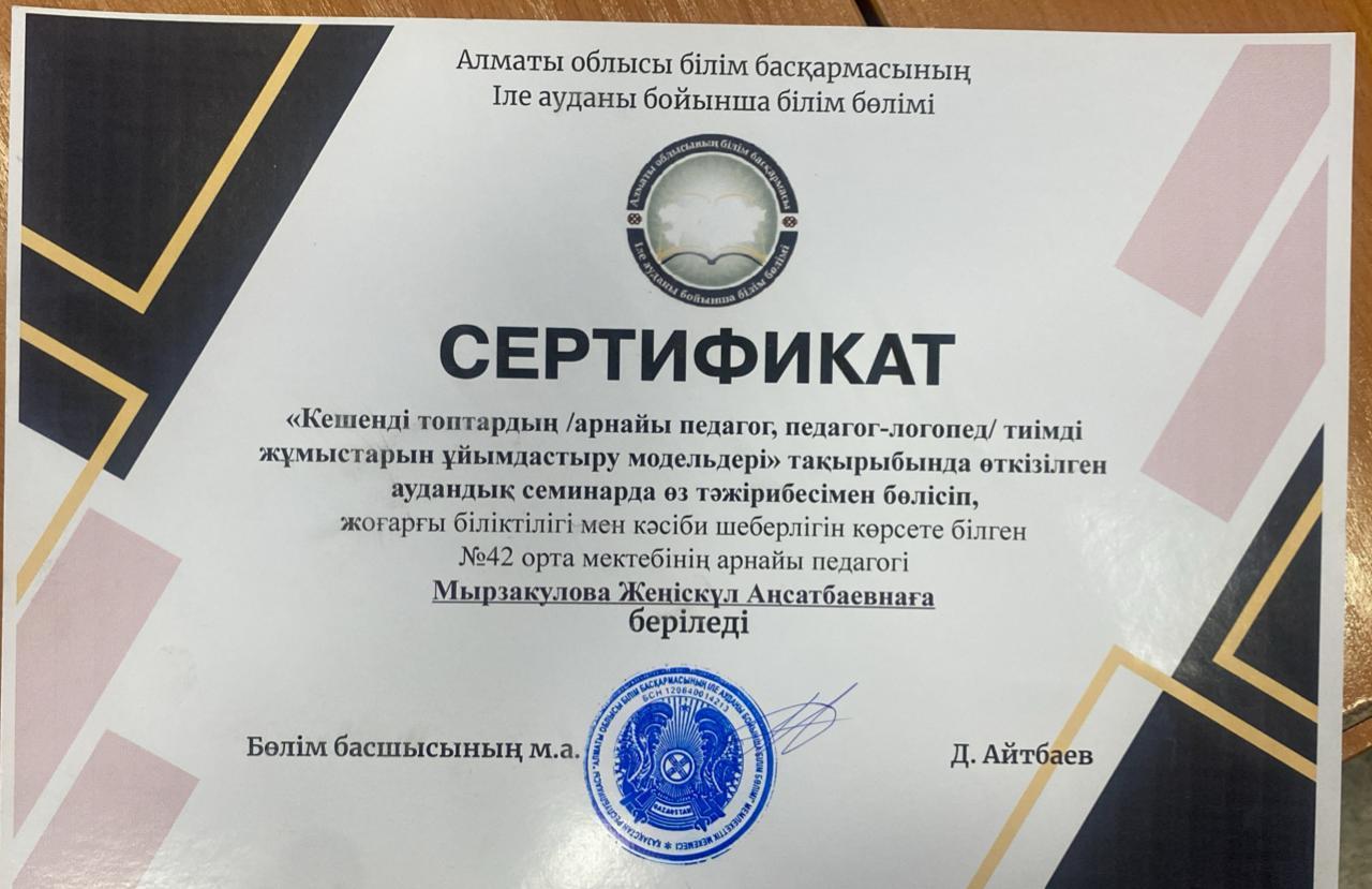 “Кешенді топтардың/арнайы педагог, педагог-логопед/тиімді жұмыстарын ұйымдастыру модельдері”